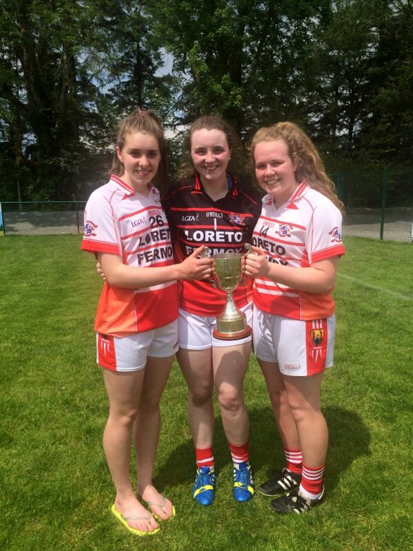 : Post Primary Schools Loreto Senior A County Champions Grace Culloty, Madison Parle & Katie Quirke