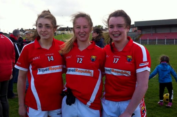 Photo: Cork Footballers Grace Culloty (Bride Rovers) Abbie Scannell (Fermoy) Laura Quirke (Bride Rovers)